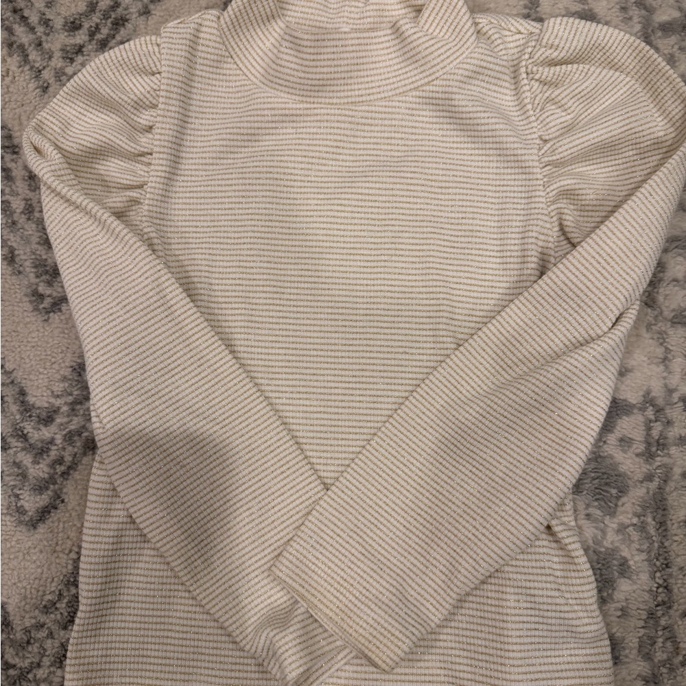 GAP Toddler Cream and Gold Striped long sleeve